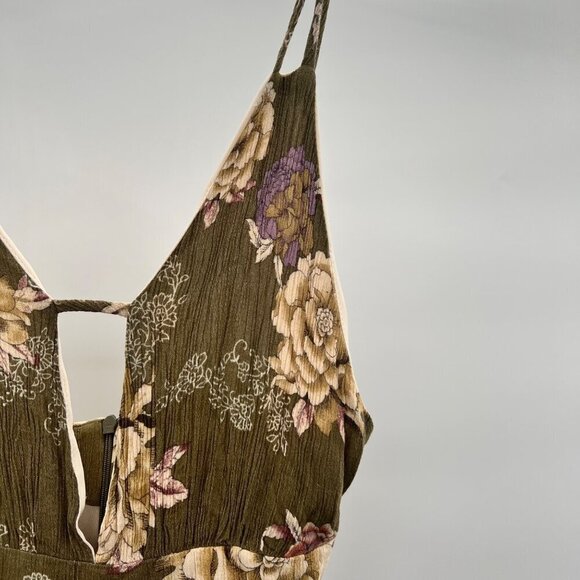 AUDREY 3+1 Sleeveless Floral Romper Green/Multi Women's Size Small - Picture 4 of 9